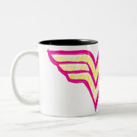 Wonder Woman Colourful Pink and Yellow Logo