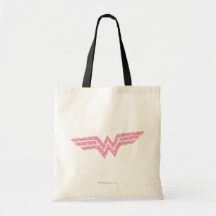 Wonder Woman Colourful Pink Floral Logo Tote Bag
