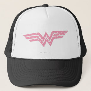 Wonder Woman Colourful Pink Floral Logo Trucker Hat