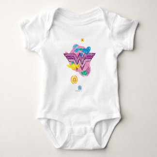 Wonder Woman Colourful Scribbles Baby Bodysuit