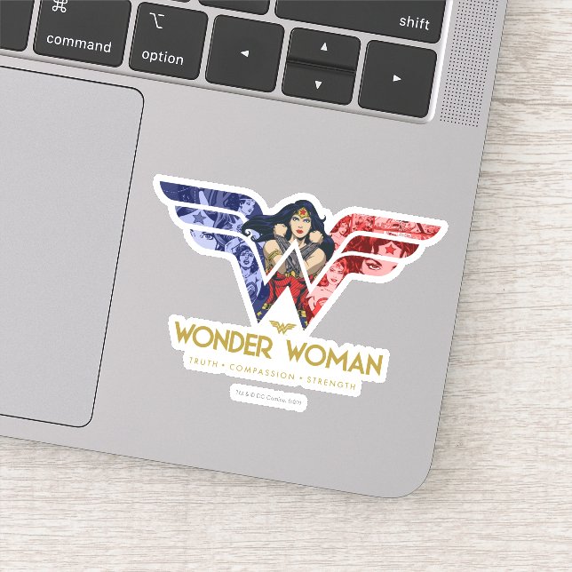 Wonder Woman Crossed Arms in Logo Collage (Detail)
