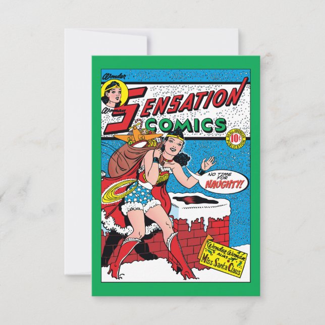 Wonder Woman Delivering Toys Invitation (Front)