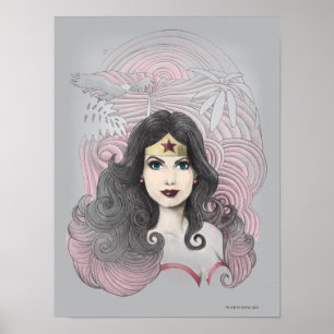 Wonder Woman Eagle and Trees Poster