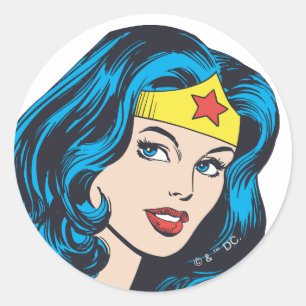 Wonder Woman Face Classic Round Sticker