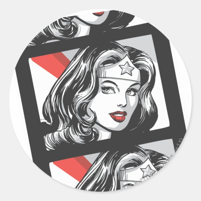 Wonder Woman Film Strip Classic Round Sticker (Front)