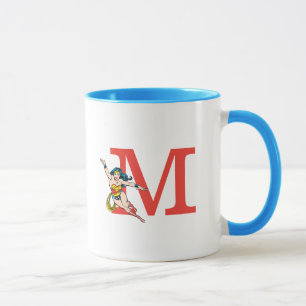 Wonder Woman Flying   Add Your Monogram Mug