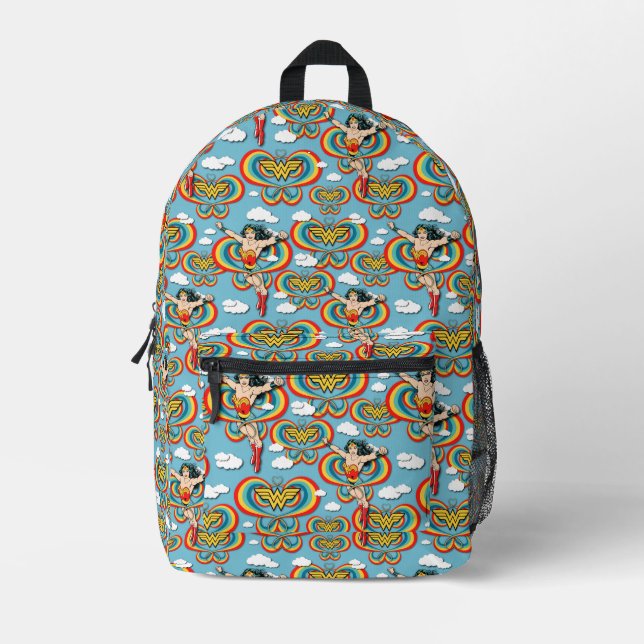 Wonder Woman Flying High Pattern Printed Backpack (Front)