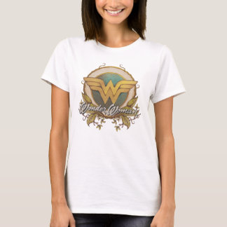 Wonder Woman Foliage Sketch Logo T-Shirt