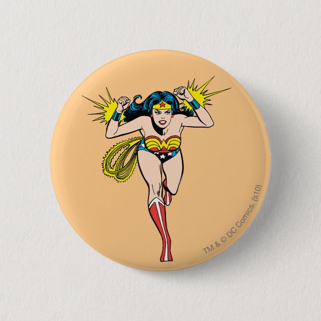Wonder Woman Glowing Cuffs 6 Cm Round Badge (Front)