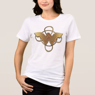 Wonder Woman Gold Symbol Over Lasso Tri-Blend Shirt