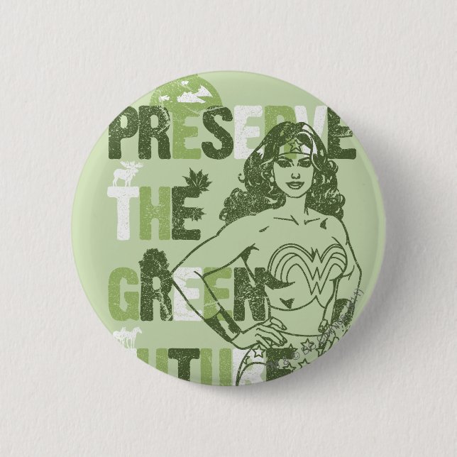 Wonder Woman Green Future 6 Cm Round Badge (Front)
