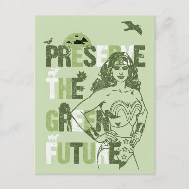 Wonder Woman Green Future Postcard (Front)