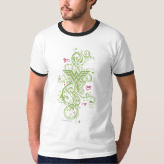 Wonder Woman Green Swirls Logo T-Shirt