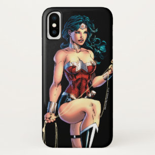 Wonder Woman Gripping Lasso Atop Rock Case-Mate iPhone Case