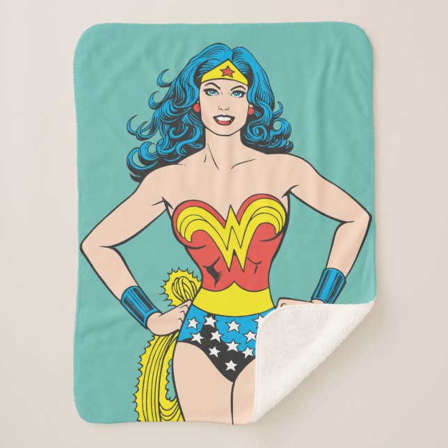Wonder Woman Hands on Hips Sherpa Blanket (Front)