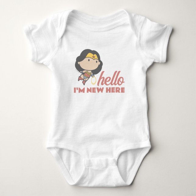 Wonder Woman | Hello, I'm New Here - New Baby Bodysuit (Front)