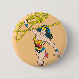 Wonder Woman Holds Lasso 2 6 Cm Round Badge