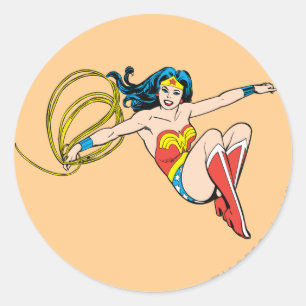 Wonder Woman Jumping Classic Round Sticker