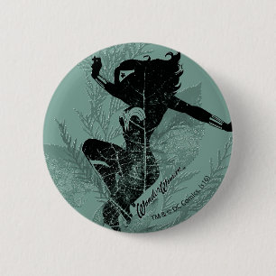 Wonder Woman Landing Foliage Graphic 6 Cm Round Badge