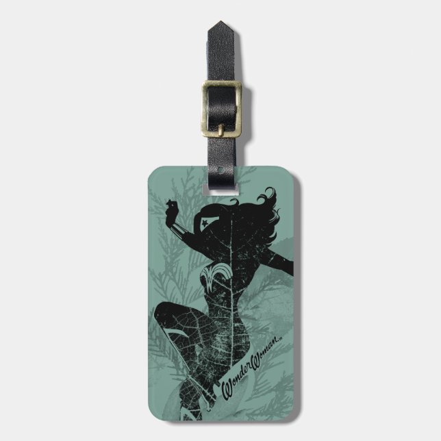 Wonder Woman Landing Foliage Graphic Luggage Tag (Front Vertical)