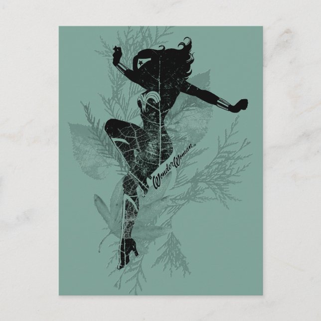Wonder Woman Landing Foliage Graphic Postcard (Front)