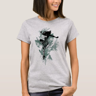 Wonder Woman Landing Foliage Graphic T-Shirt