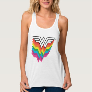 Wonder Woman Layered Rainbow Logo Singlet