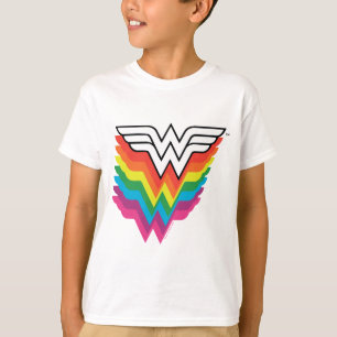 Wonder Woman Layered Rainbow Logo T-Shirt