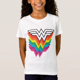 Wonder Woman Layered Rainbow Logo T-Shirt