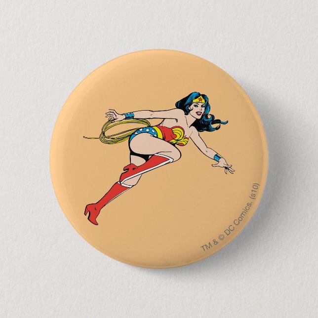 Wonder Woman Leap Right 6 Cm Round Badge (Front)