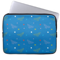 Wonder Woman Logo and Stars Blue Pattern