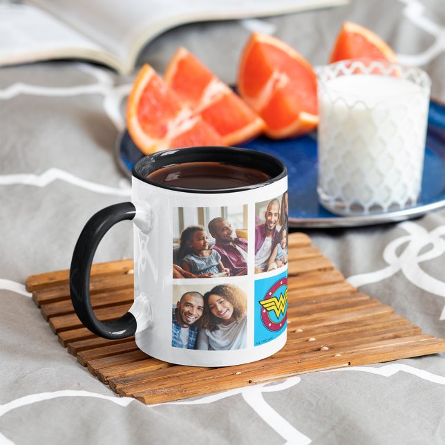 Wonder Woman Logo | Mum Photo Collage Mug (Mug on coaster)