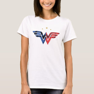 Wonder Woman Modern & Retro Comic Overlay Logo T-Shirt