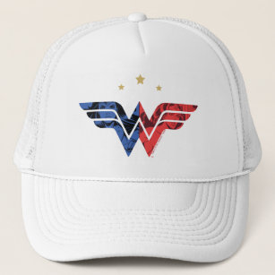 Wonder Woman Modern & Retro Comic Overlay Logo Trucker Hat