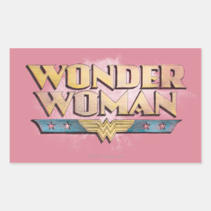 Wonder Woman Pencil Logo Rectangular Sticker