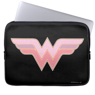 Wonder Woman Pink and Orange Mesh Logo Laptop Sleeve