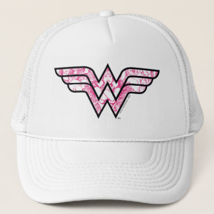 Wonder Woman Pink Comic Book Collage Logo Trucker Hat