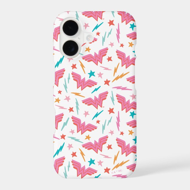 Wonder Woman Pink Logo and Lightning Pattern (Back)