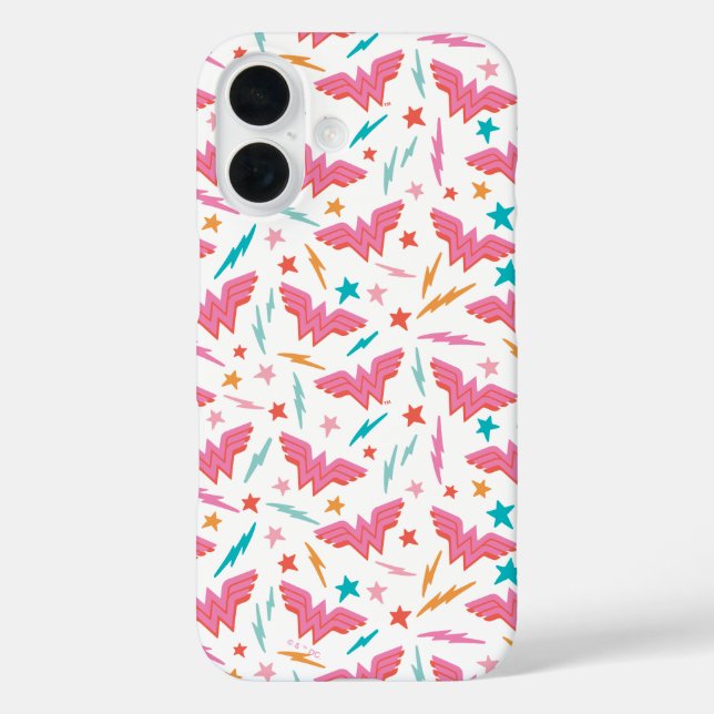 Wonder Woman Pink Logo and Lightning Pattern Case-Mate iPhone Case (Back)
