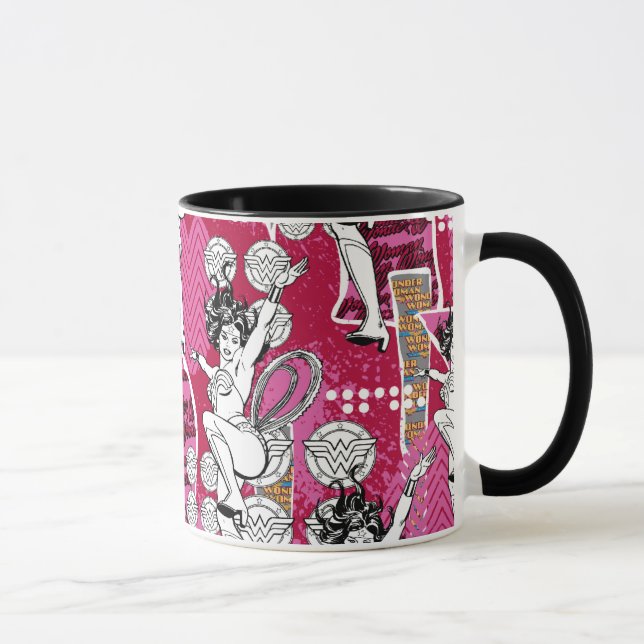 Wonder Woman Pink Pattern Mug (Right)