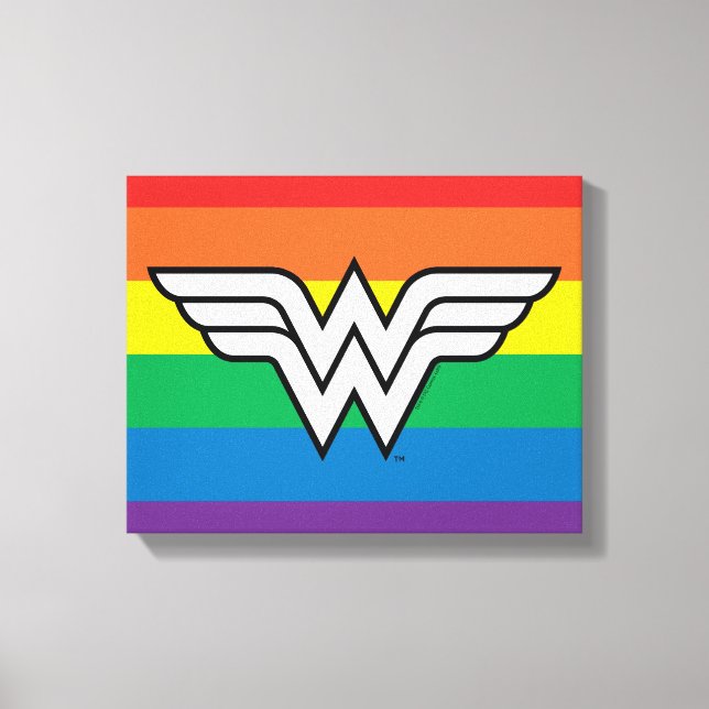 Wonder Woman Rainbow Logo Canvas Print (Front)