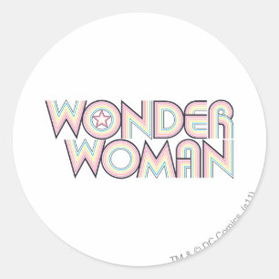 Wonder Woman Rainbow Logo Classic Round Sticker