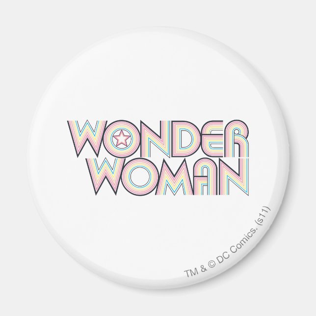Wonder Woman Rainbow Logo Magnet (Front)