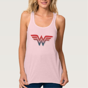 Wonder Woman Red Blue Gradient Logo Singlet