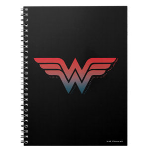 Wonder Woman Red Blue Gradient Logo Spiral Notebook