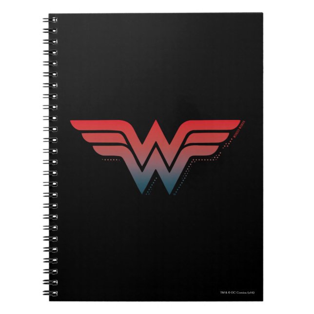 Wonder Woman Red Blue Gradient Logo Spiral Notebook (Front)