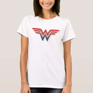 Wonder Woman Red Blue Gradient Logo T-Shirt