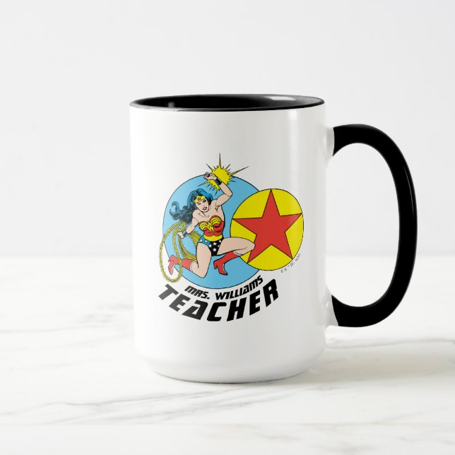 Wonder Woman Red Star Teacher Mug (Right)