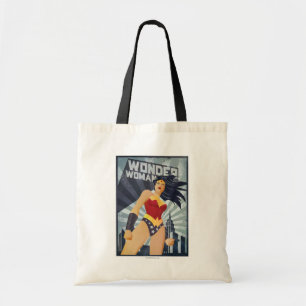 Wonder Woman Retro City Sunburst Tote Bag