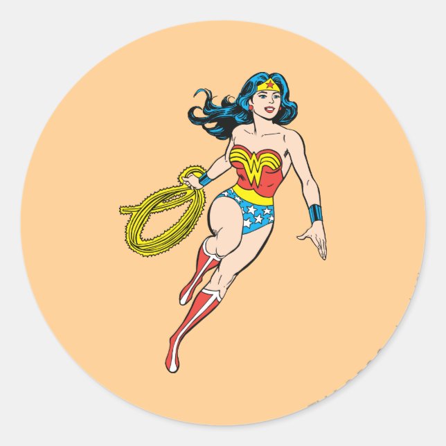 Wonder Woman Run Classic Round Sticker (Front)
